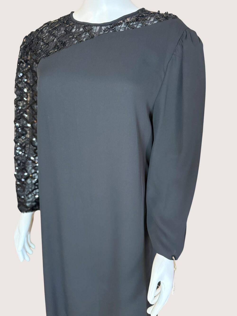 Black Satin Ruched Sheath Cocktail Dress Beaded Straps Midi